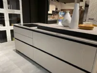 Cucina Stosa moderna ad isola bianca in polimerico opaco Cv 646 aleve