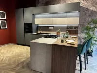 Cucina Stosa moderna con penisola altri colori in nobilitato Infinity young