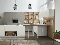 Cucina Stosa moderna lineare bianca in legno Alev