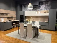 Cucina lineare in laminato materico grigia Young a prezzo scontato