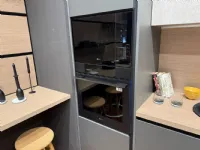 Cucina lineare in laminato materico grigia Young a prezzo scontato