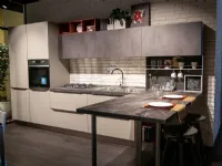 Cucina Tablet head moderna grigio con penisola Lube cucine