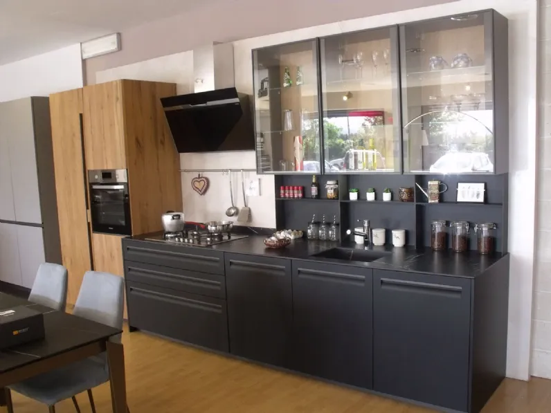 Cucina antracite moderna lineare Tekna/asia Arredo3 a soli 7500