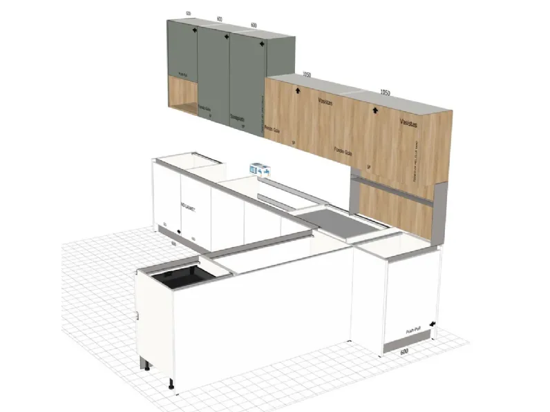 Cucina Time moderna bianca Gentili group con penisola scontata 40%