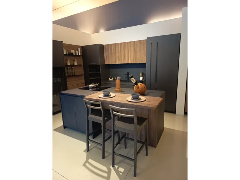 Cucina a PREZZI OUTLET in laminato materico Arredo3 -40%