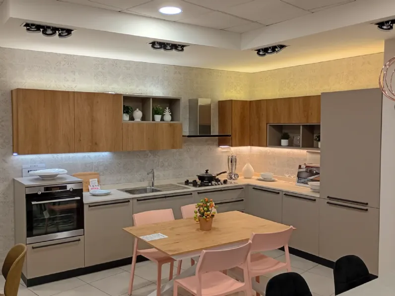 Cucina tortora design ad angolo Ethica Veneta cucine in Offerta Outlet