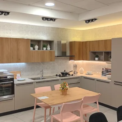 Cucina tortora design ad angolo Ethica Veneta cucine in Offerta Outlet