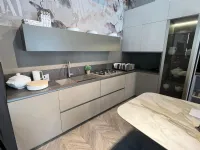 Cucina Stosa moderna ad angolo tortora in polimerico opaco Metropolis