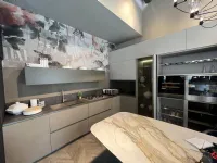 Cucina Stosa moderna ad angolo tortora in polimerico opaco Metropolis