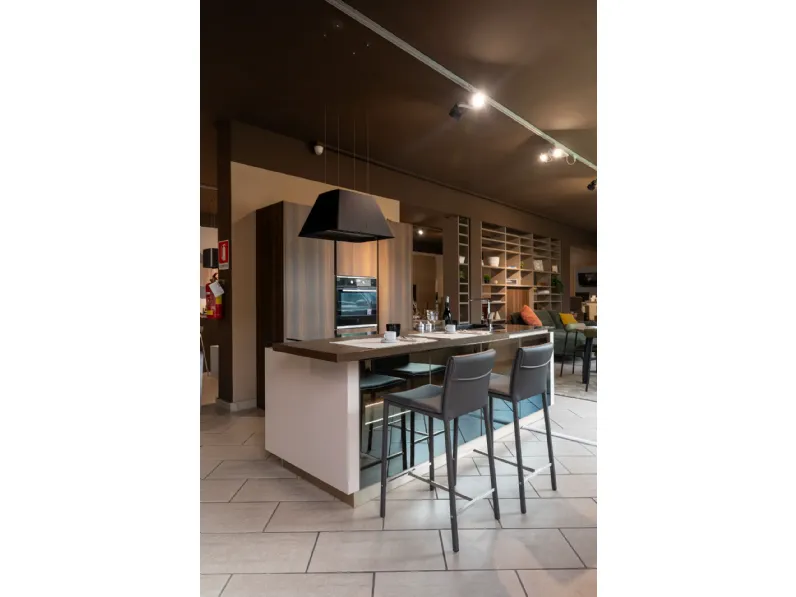 Cucina Artec moderna con isola tortora in laminato materico Cucina modello lungomare 