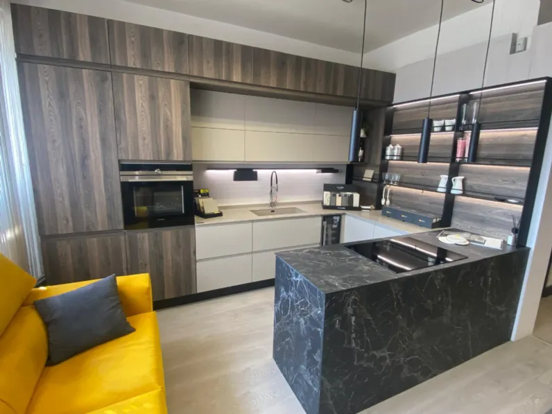 CUCINA con penisola Creo Jey inox SCONTATA 66%