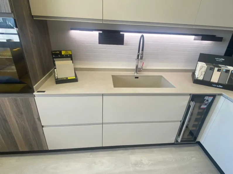 Cucina con penisola Creo Jey inox SCONTATA 66%