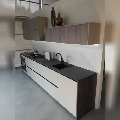 Cucina tortora moderna lineare Infinity Nova cucina scontata