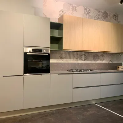 Cucina Stosa moderna lineare tortora in laccato opaco Karma