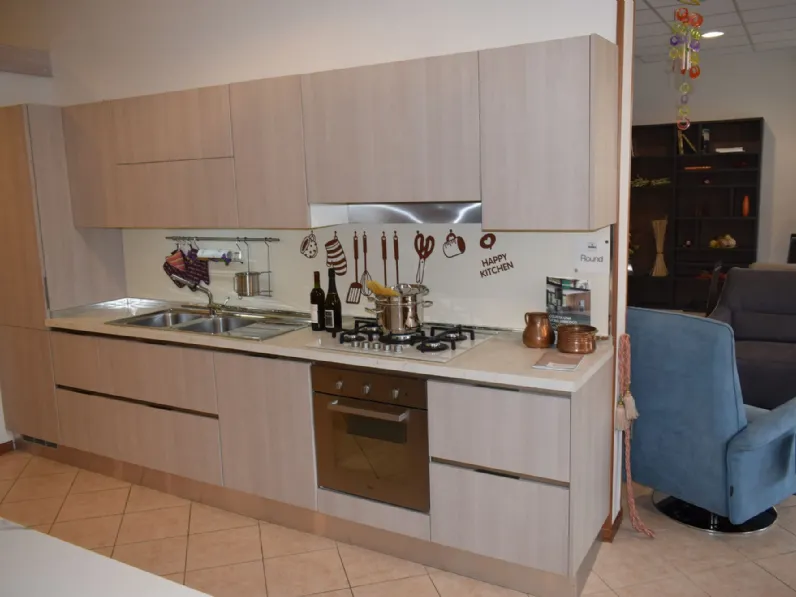 Cucina tortora moderna lineare Round Arredo3 a soli 4500