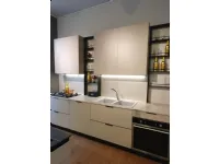 Cucina lineare in laminato opaco tortora Spring pro a prezzo scontato