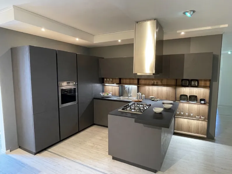 Cucina Trend  moderna antracite ad angolo Forma 2000