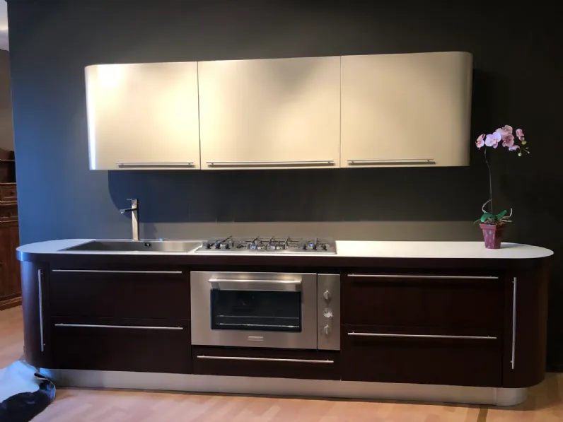 Cucina tortora moderna lineare Twin Del tongo scontata