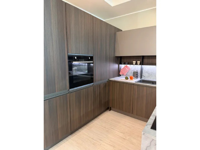 Cucina Up design  moderna noce Ar-tre ad angolo scontata 50%
