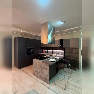 Cucina Up design  moderna noce Ar-tre ad angolo scontata 50%
