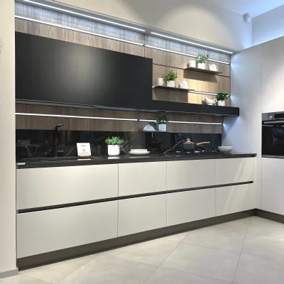 Cucina Veneta cucine moderna ad angolo grigia in laccata opaco Oyster
