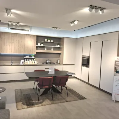 Cucina ad angolo in laccata lucido bianca Start presa a prezzo scontato