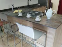Cucina Venezia moderna rovere chiaro ad angolo Giannei