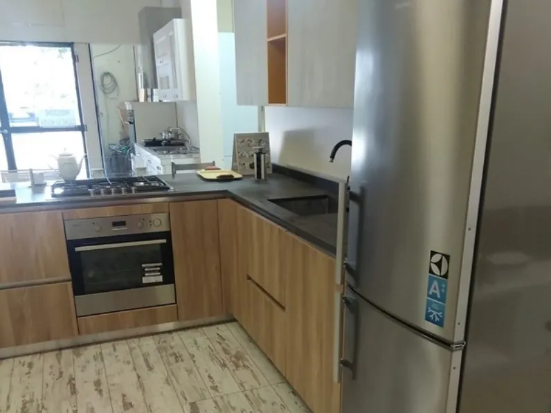 Cucina Venezia moderna rovere chiaro ad angolo Giannei