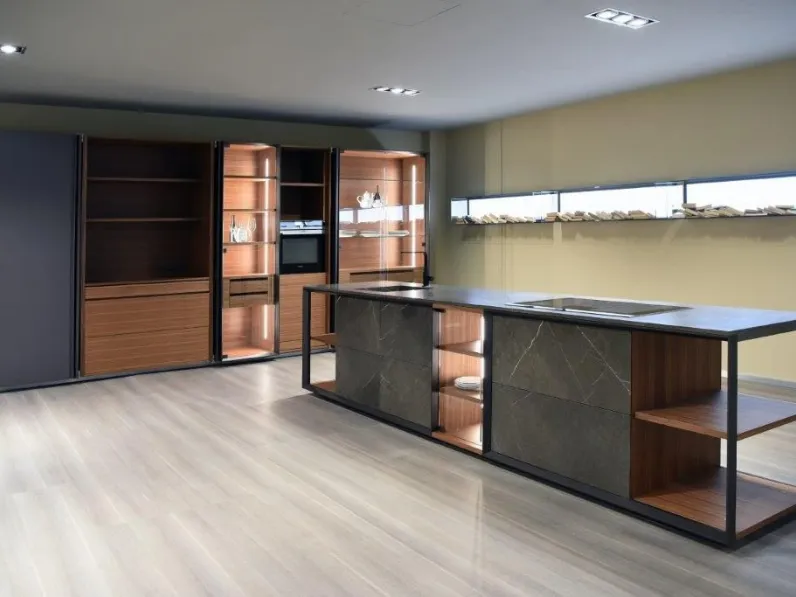 Cucina grigio design ad isola Tisettanta Vision a soli 35000