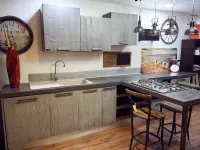 Nuovi Mondi Cucine Cucina Cucina moderna legno e bambu grey modello con penisola design  in offerta 