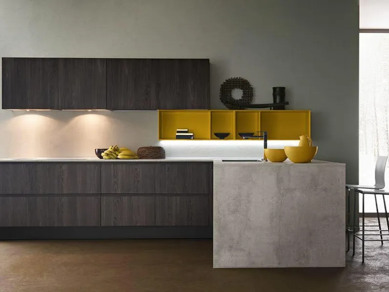 OFFERTA Cucina ad angolo con bancone LINEA di CUCINE STORE (340X215cm)
