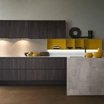 OFFERTA Cucina ad angolo con bancone LINEA di CUCINE STORE (340X215cm)