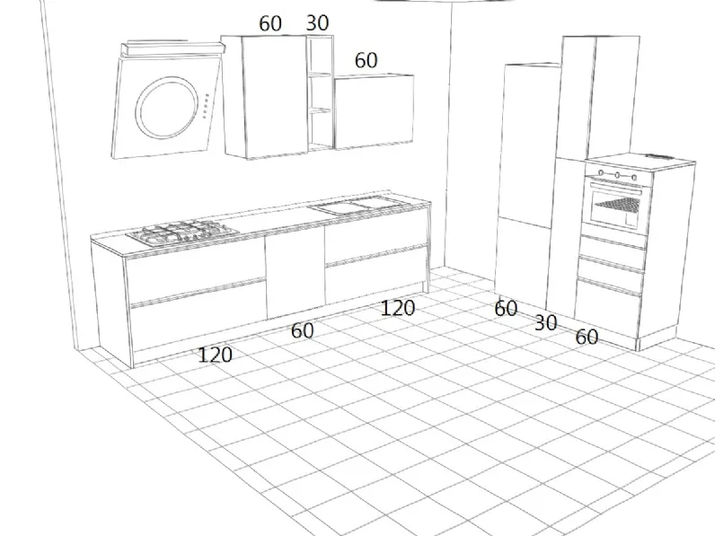 Cucina a prezzo ribassato lineare moderna Iris Cucine store
