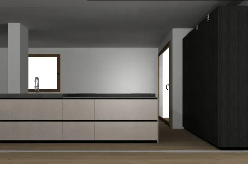 Cucina altri colori design con isola Bluna luxury Binova scontata