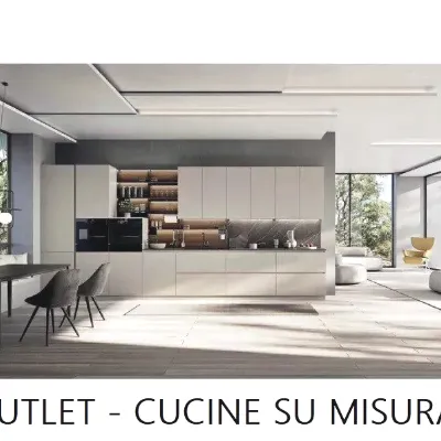 Cucina Ar-due moderna lineare bianca in melaminico Q01 *