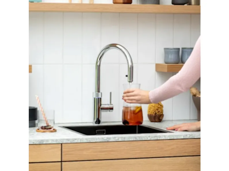 Cucina lineare in acciaio modello Sistema quooker ad un prezzo riservato 