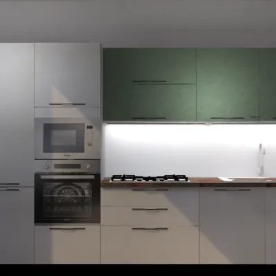 Cucina moderna Aran lineare con colori vivaci. LPL laminato a soli 4150. Stile unico!