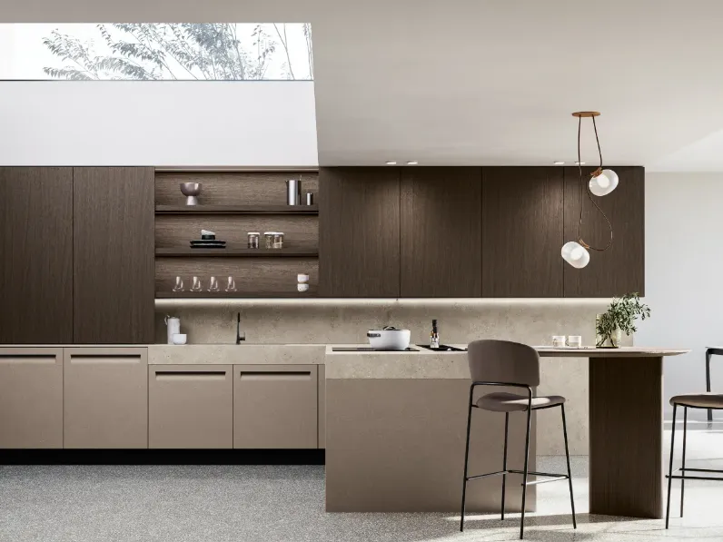 Cucina tortora moderna con isola Cucine Gentili group in Offerta Outlet