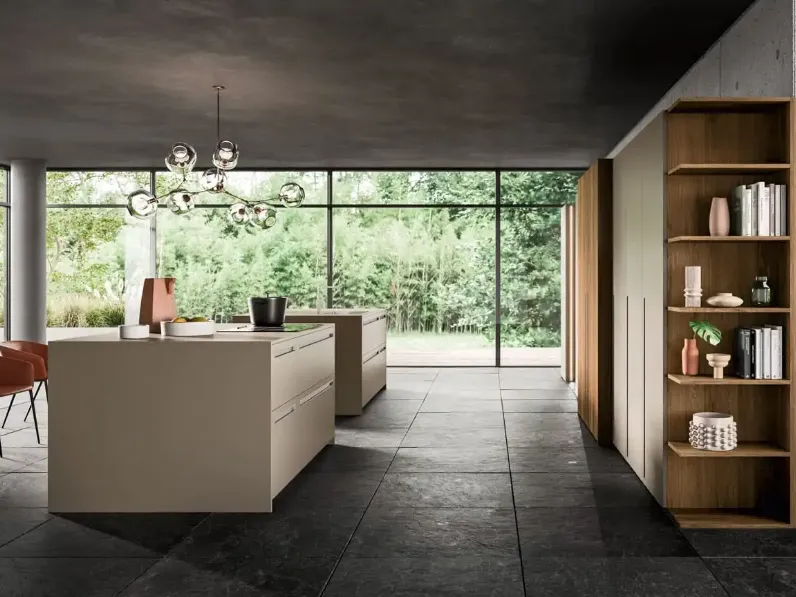Cucina tortora moderna con isola Cucine Gentili group in Offerta Outlet