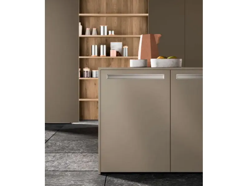 Cucina tortora moderna con isola Cucine Gentili group in Offerta Outlet