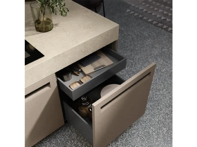 Cucina tortora moderna con isola Cucine Gentili group in Offerta Outlet