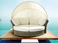 Divano per l'esterno modello Daybed lesly naturale conchiglione Outlet etnico in offerta