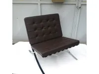 Barcelona Poltrona - L.Mies Van Der Rohe -Produzione by Proiezione -Colore Pelle Testa di Moro 