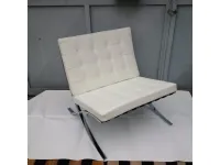 Barcelona Poltrona - L.Mies Van Der Rohe -Produzione by Proiezione -Colore Pelle Bianca 