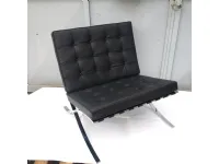 Barcelona Poltrona - L.Mies Van Der Rohe -Produzione by Proiezione -Colore Pelle Nera 