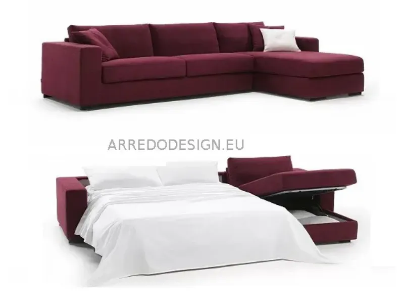 Divano Letto con penisola modello Dieci * di Biba salotti a prezzi outlet