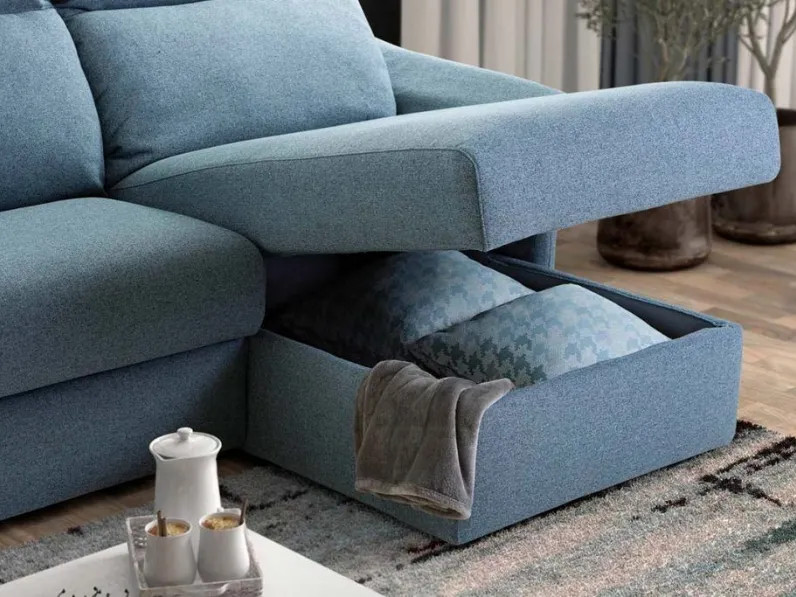 Divani letto con penisola Divano letto sidney con penisola contenitore  Md work OFFERTA OUTLET