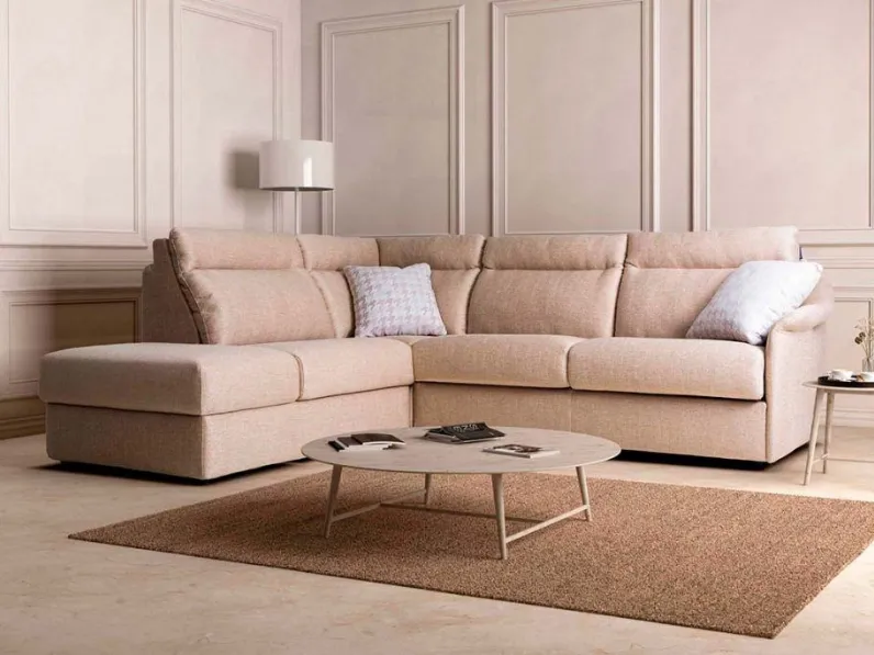 Divani letto con penisola Sidney maxi con pouf Md work OFFERTA OUTLET