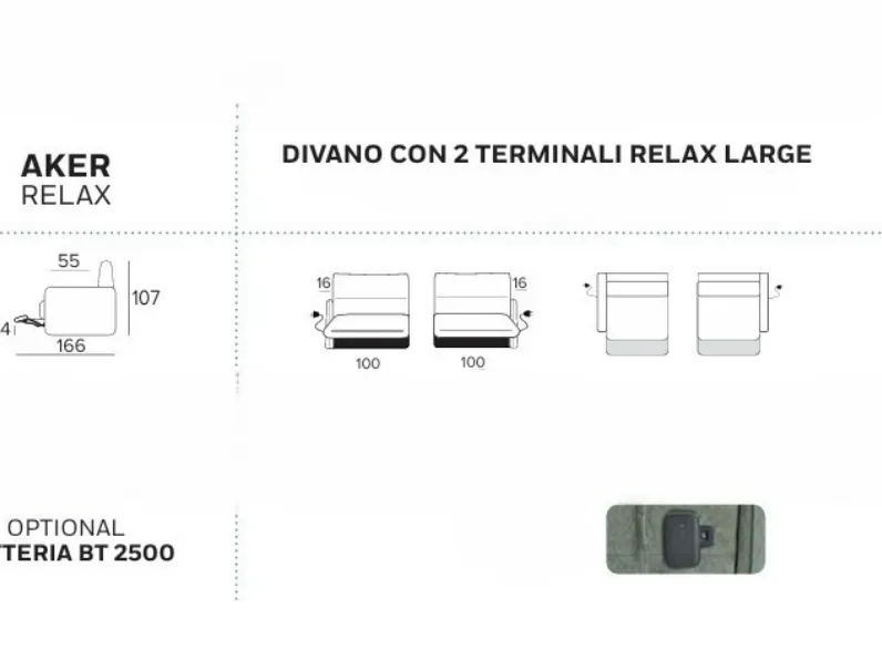 Divano Aker relax di Collezione esclusiva in stile moderno a prezzo scontato