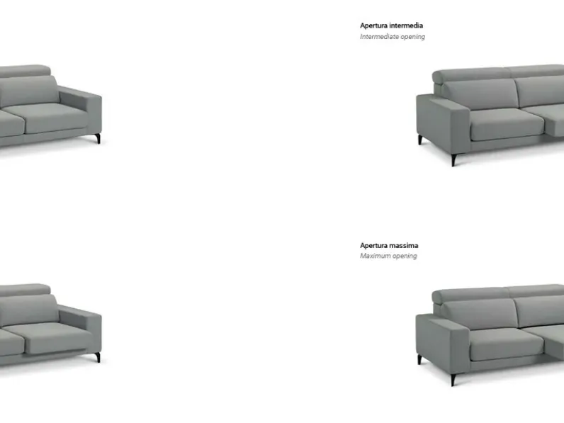 Divano Amy 209 x 136 tessuto in poliuretano  Excò in Offerta Outlet